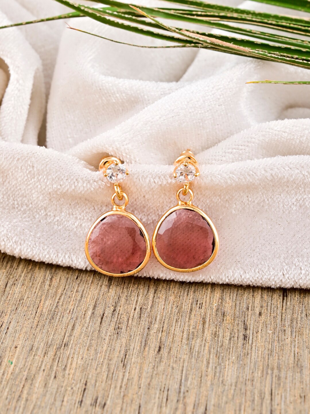 

Tistabene Gold-Plated Contemporary Drop Earrings, Purple