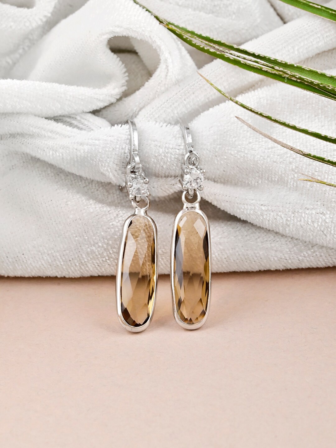 

Tistabene Silver-Plated Contemporary Hoop Earrings, Brown