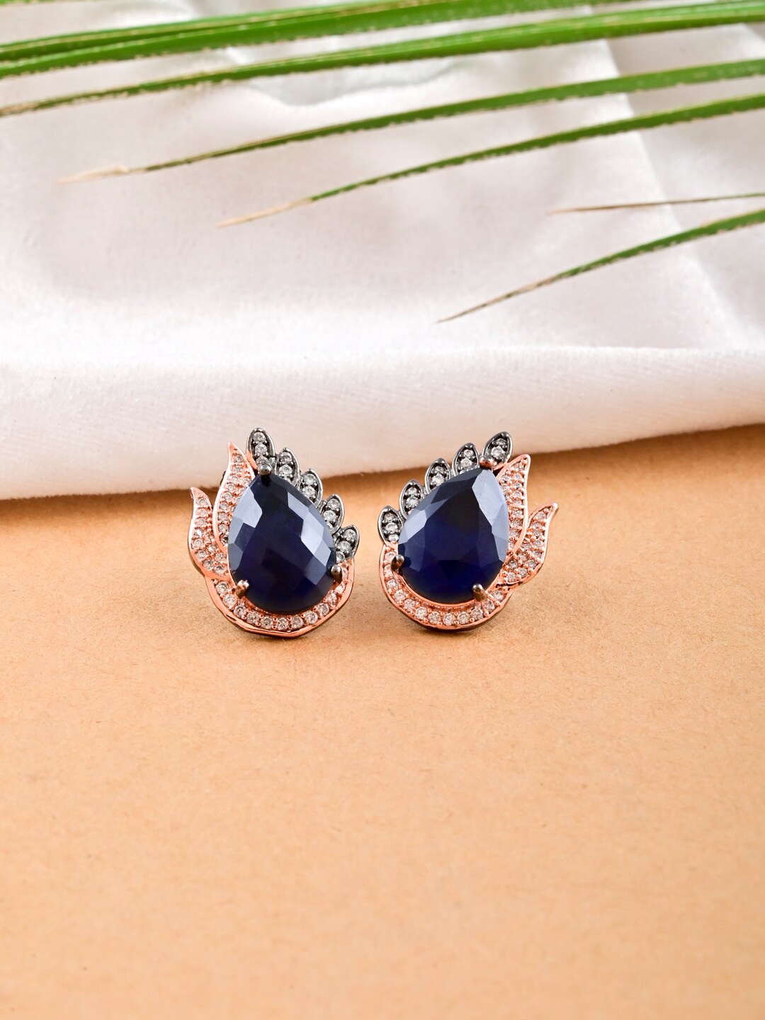 

Tistabene Gold-Plated Contemporary Studs Earrings, Blue