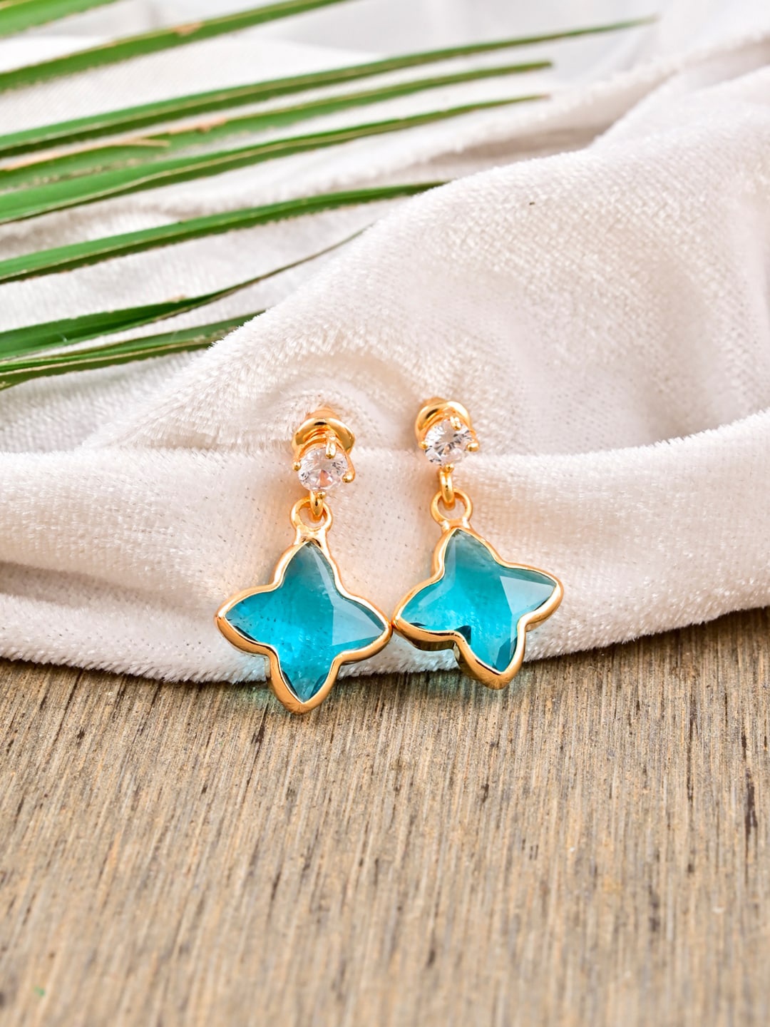 

Tistabene Gold-Plated Contemporary Drop Earrings, Blue