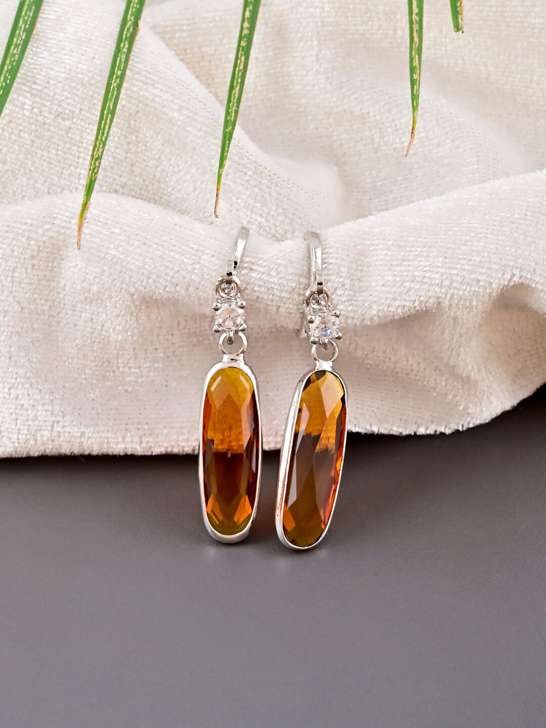 

Tistabene Silver Plated Contemporary Drop Earrings, Brown