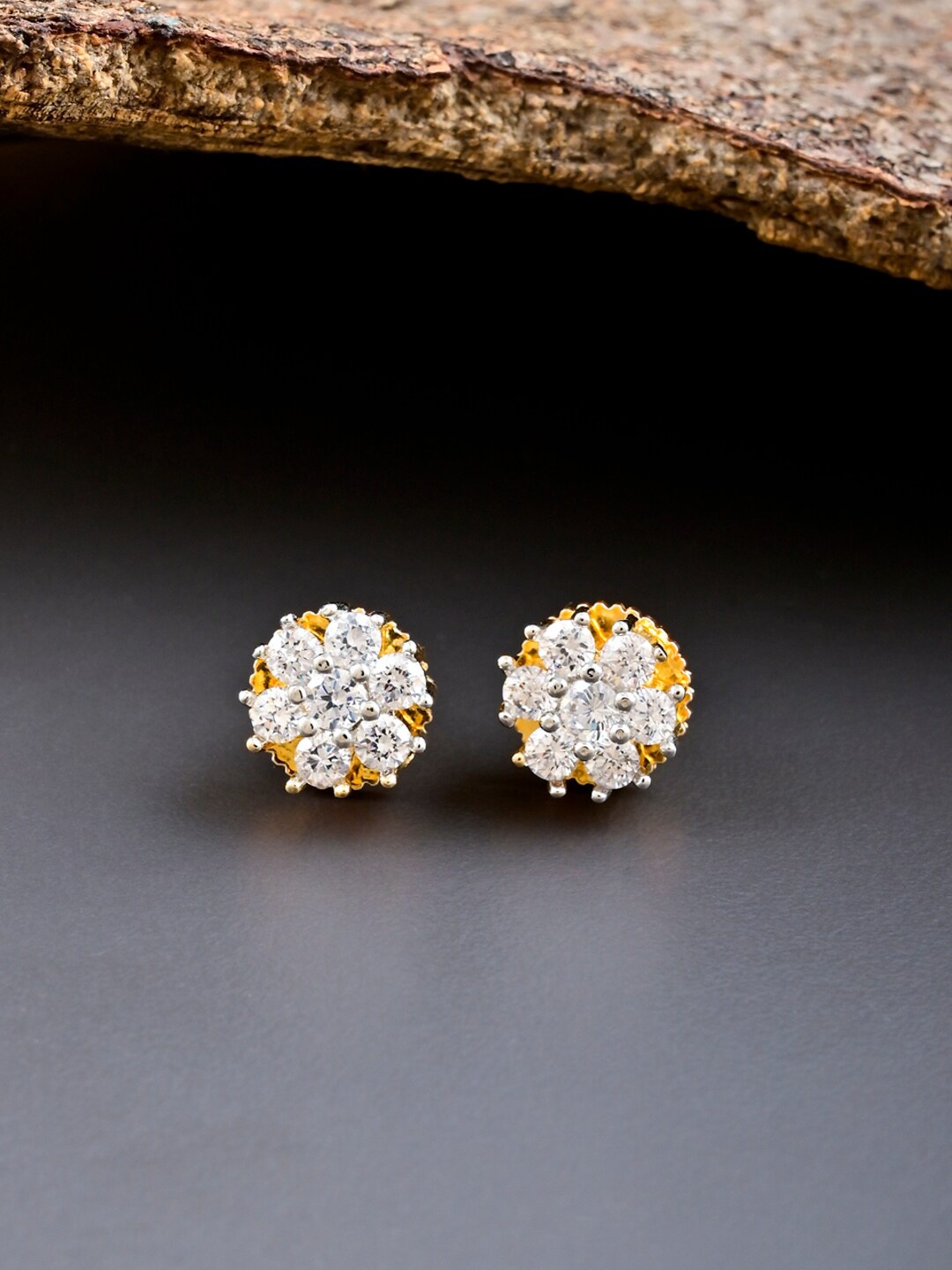 

Tistabene Gold Plated Classic Studs Earrings, White