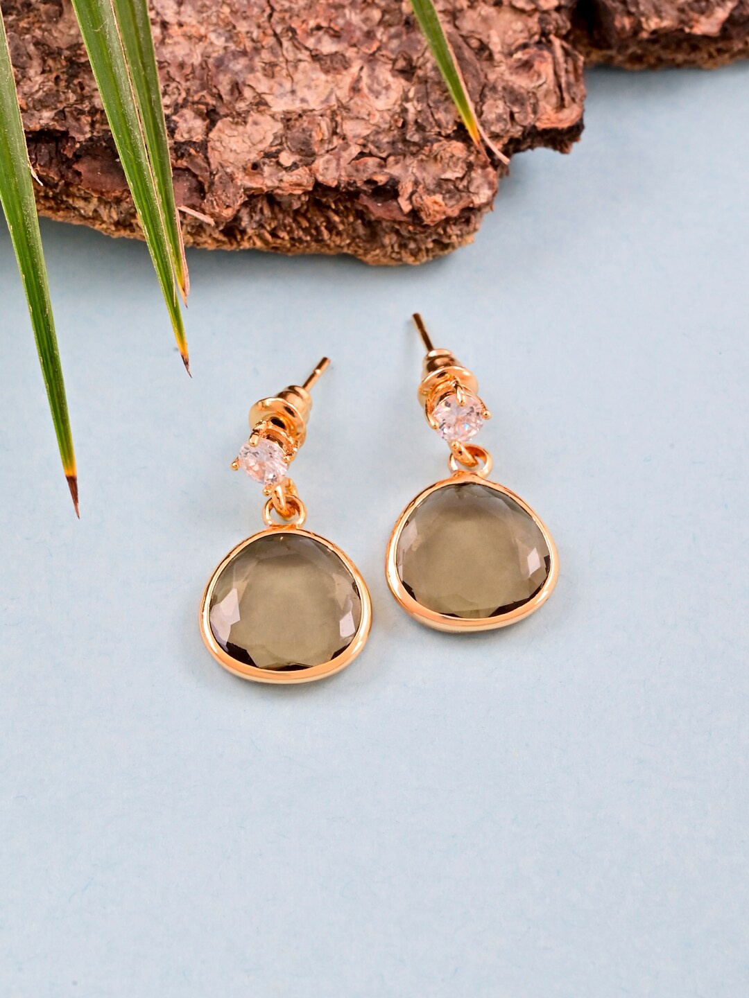 

Tistabene Gold-Plated Contemporary Drop Earrings, Brown