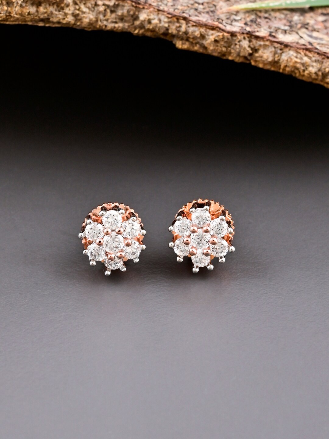 

Tistabene Gold-Plated Contemporary Studs Earrings, White