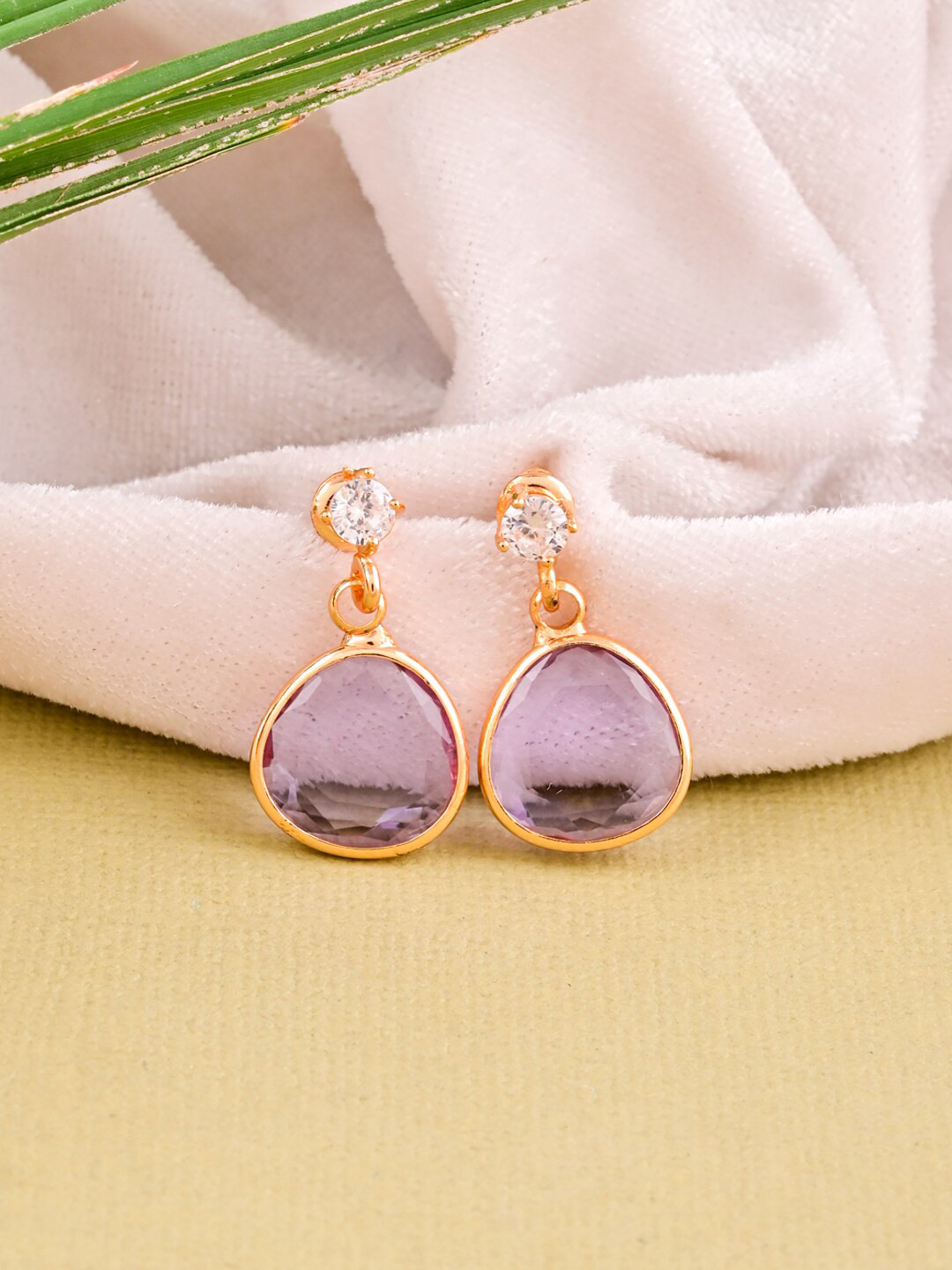 

Tistabene Gold-Plated Contemporary Drop Earrings, Purple