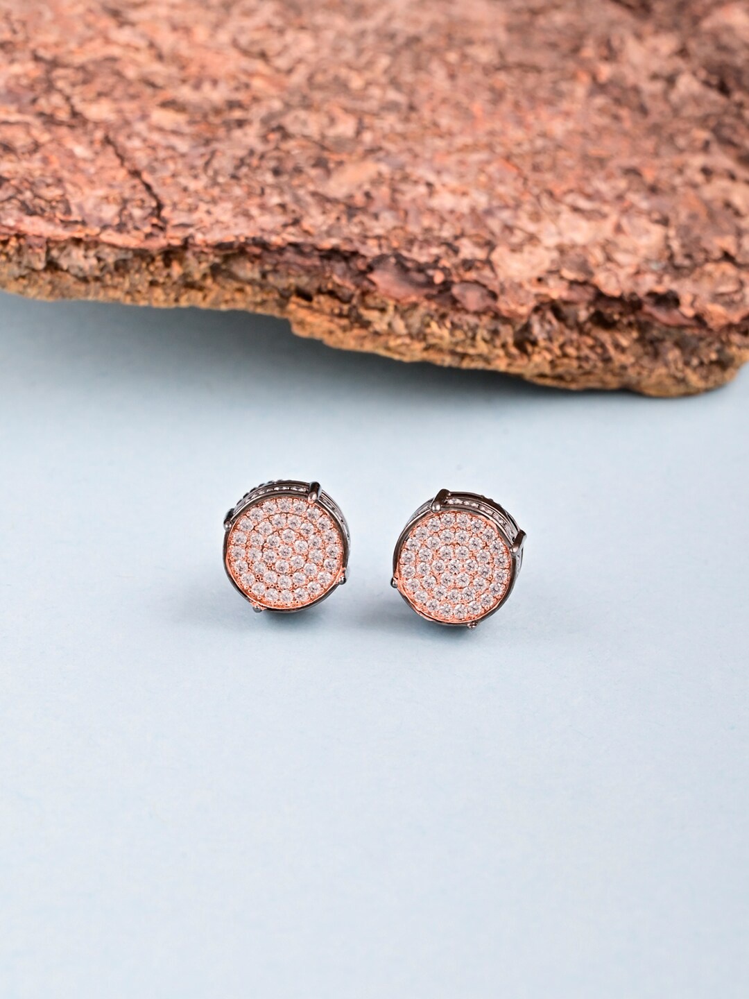

Tistabene Gold Plated Circular Studs Earrings, White