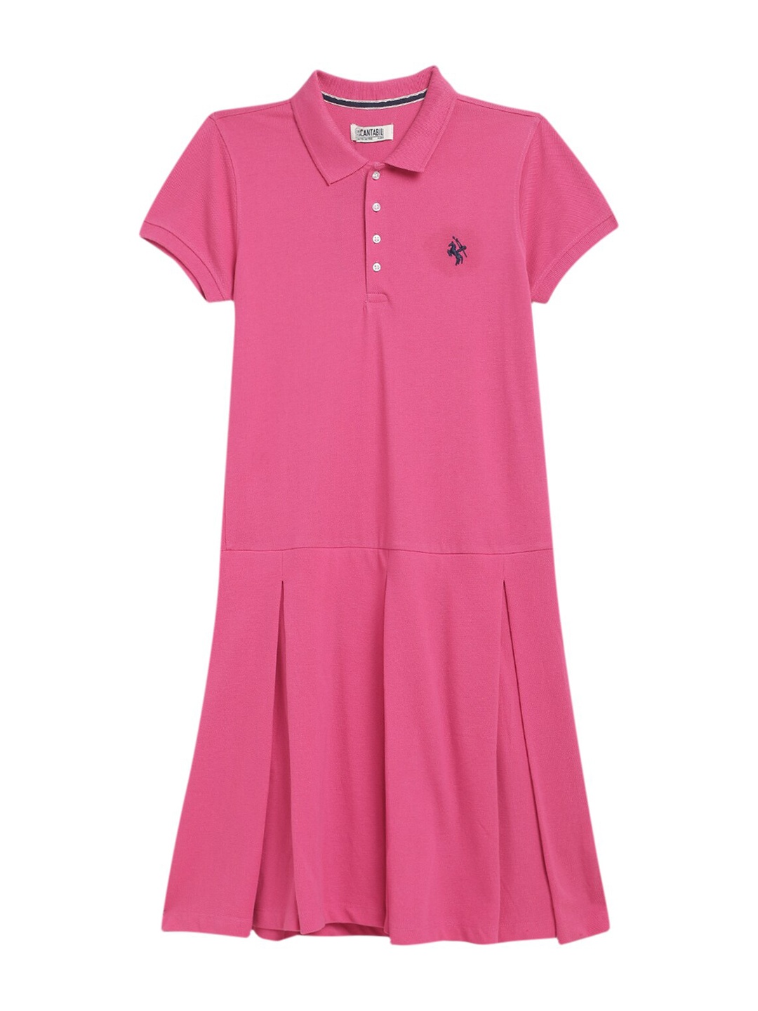 

Cantabil Shirt Collar T-shirt Cotton Dress, Pink