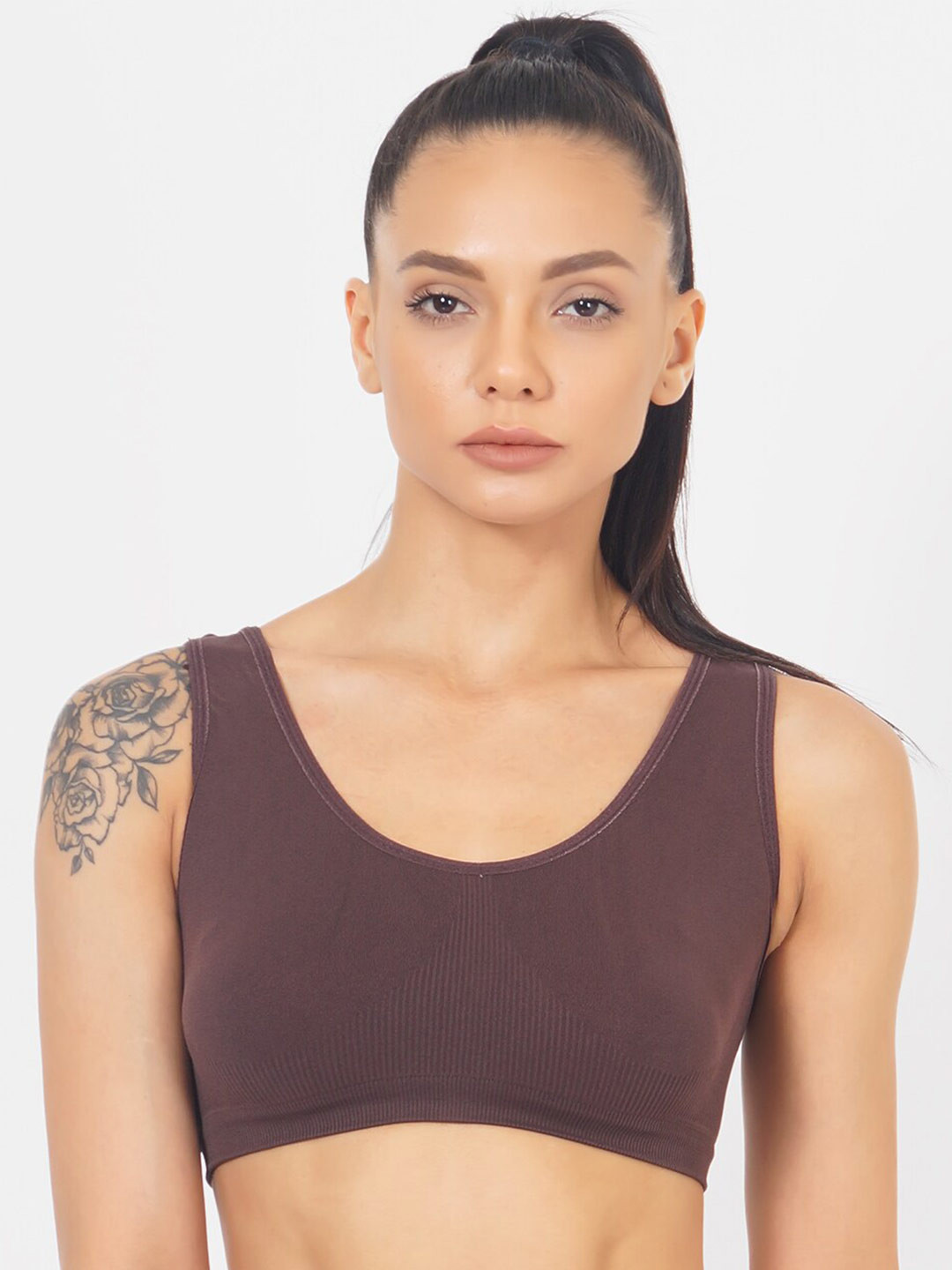 

XOXO Design Non Padded Full Coverage Workout Bra, Brown