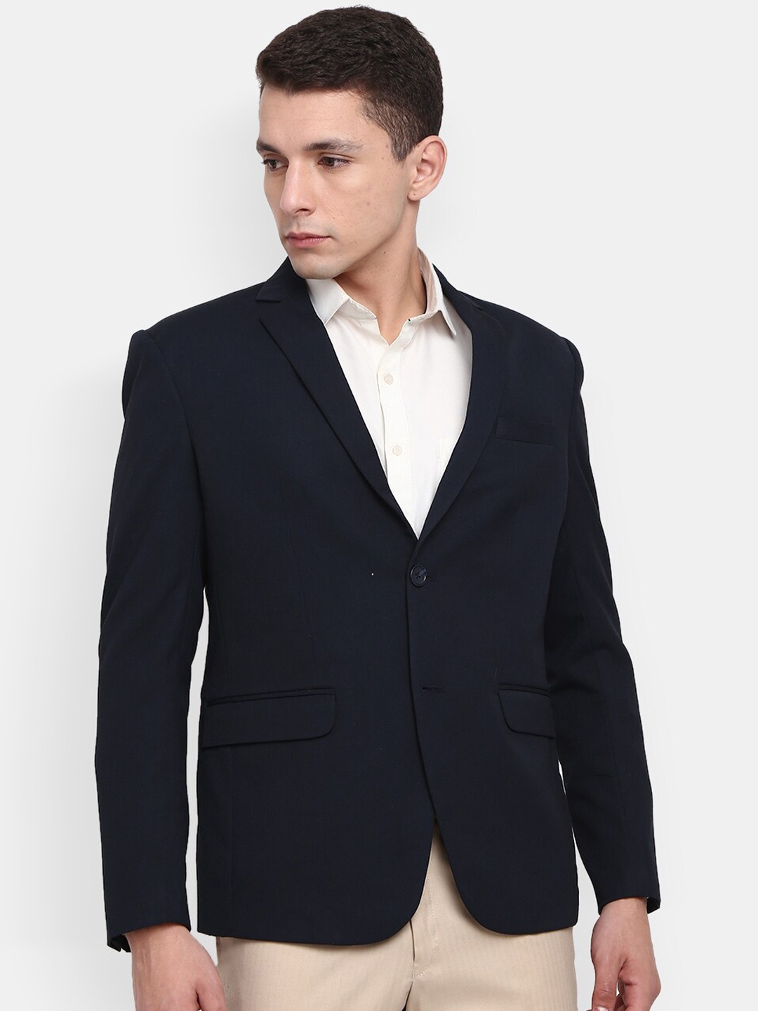 

V-Mart Men Single-Breasted Formal Blazer, Navy blue