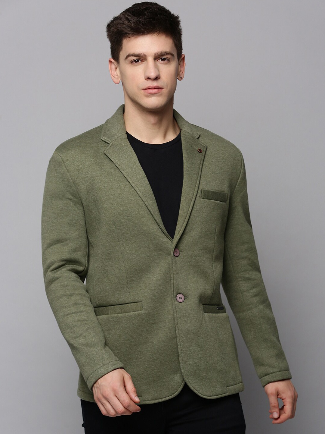 

SHOWOFF Men Single-Breasted Blazer, Green