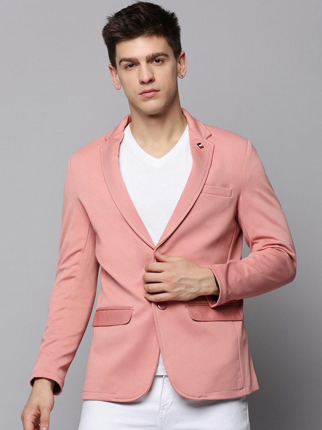 

SHOWOFF Men Single Breasted Cotton Casual Blazers, Peach
