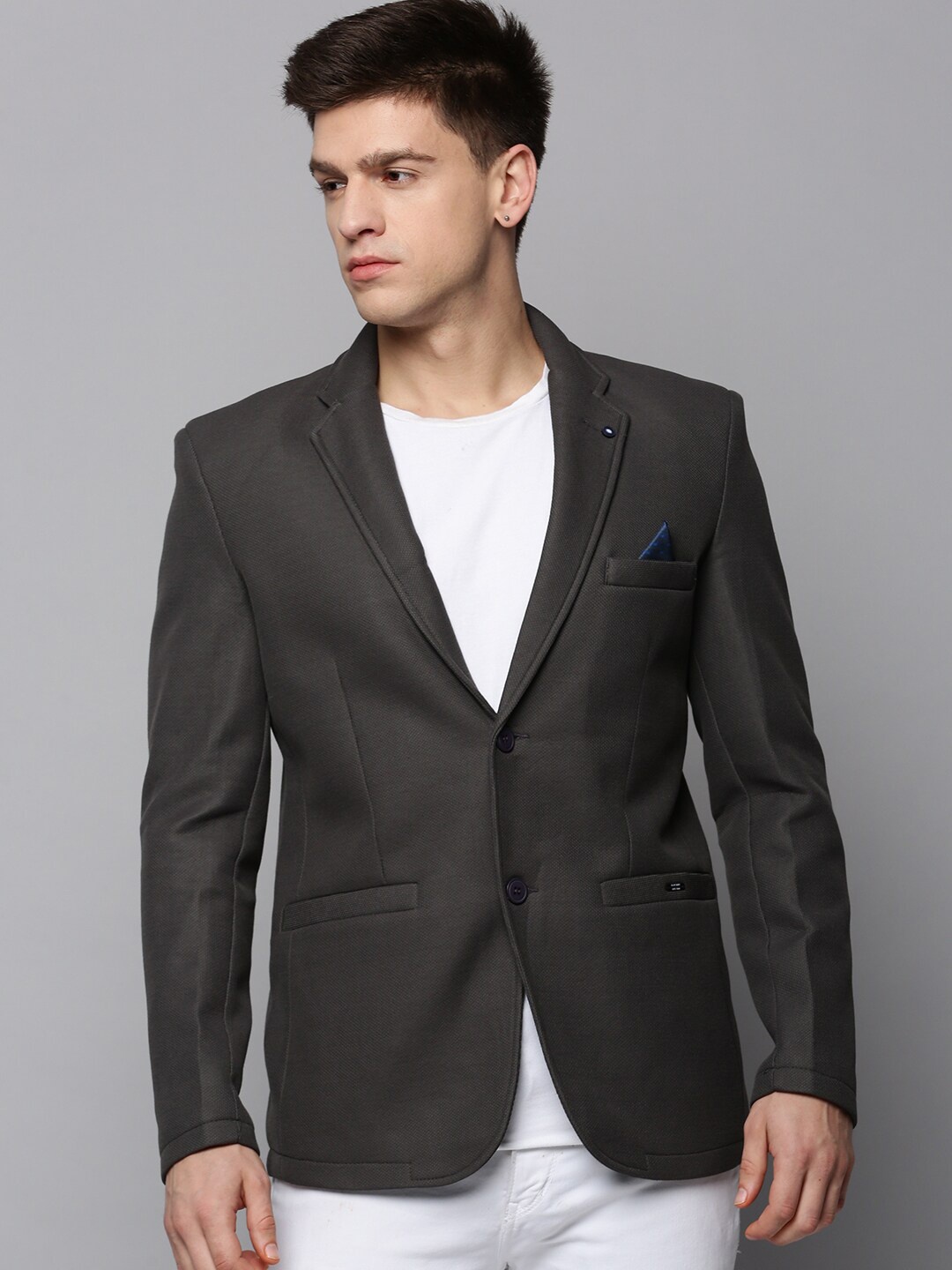 

SHOWOFF Men Open Front Cotton Casual Blazers, Grey