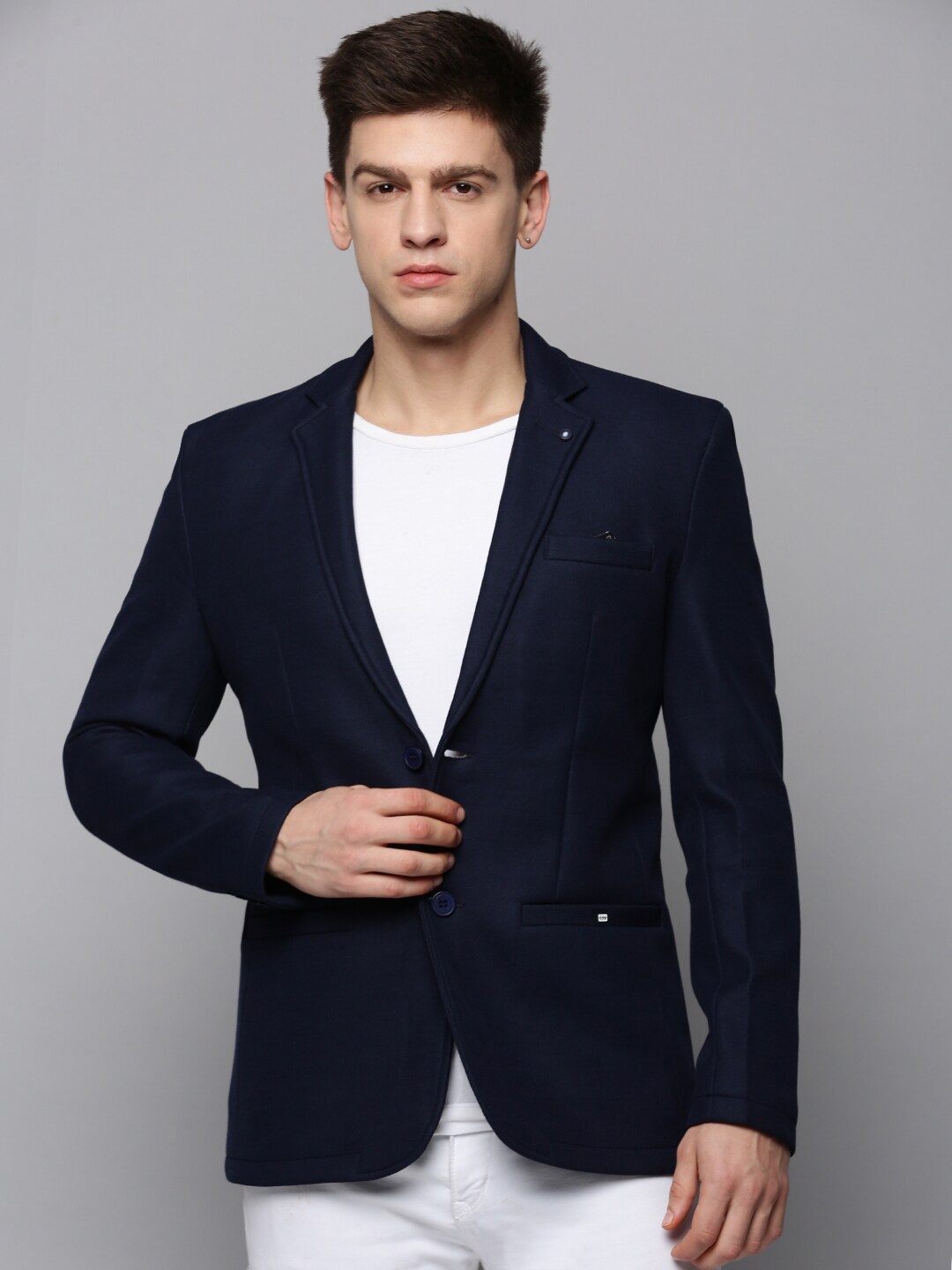 

SHOWOFF Men Single-Breasted Casual Blazers, Navy blue