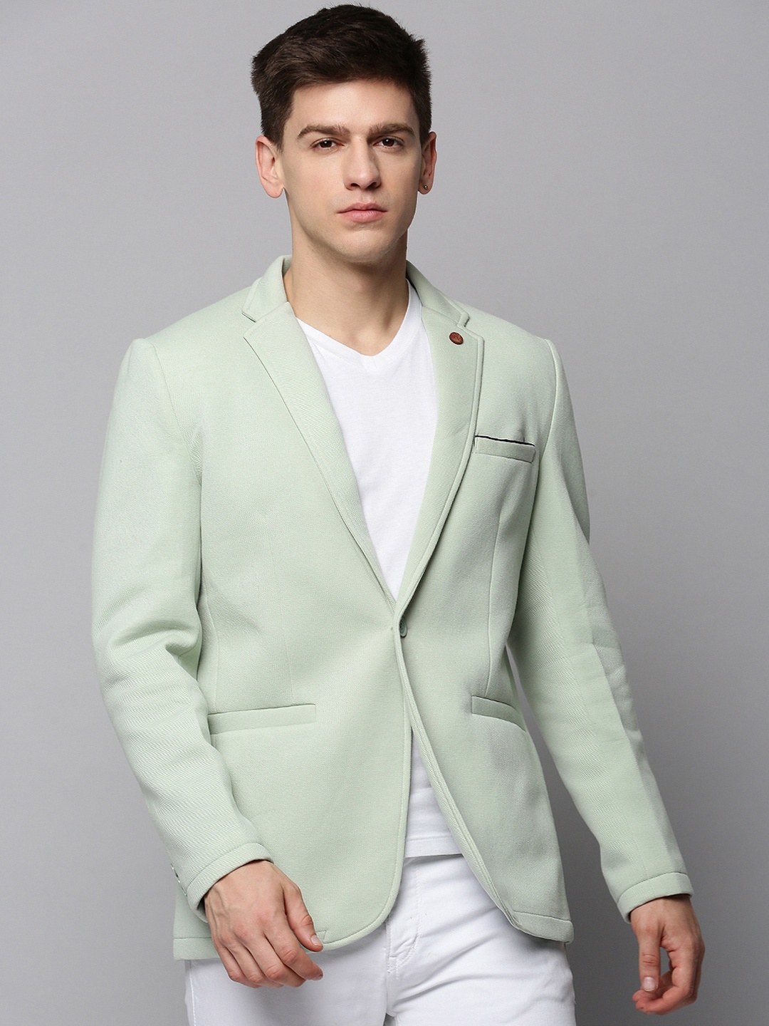 

SHOWOFF Men Single-Breasted Blazers, Sea green