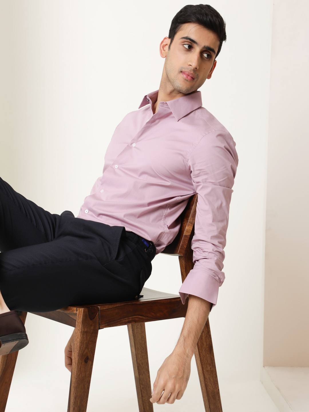 

RARE RABBIT Men Neutons Slim Fit Formal Cotton Shirt, Pink