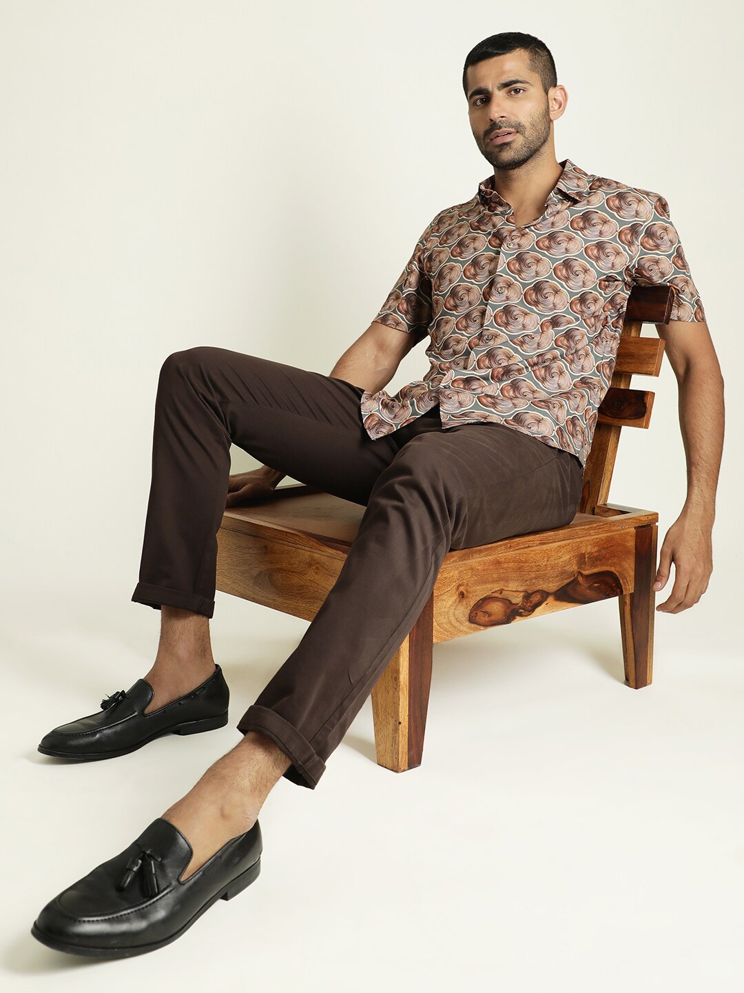 

RARE RABBIT Men Tymon Slim Fit Printed Shirt, Grey