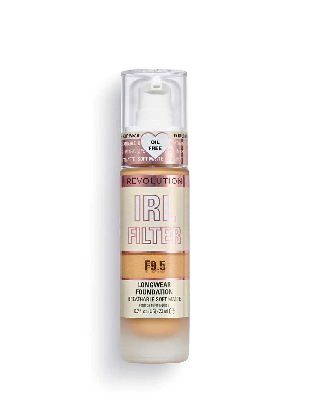 

Makeup Revolution London IRL Filter Matte Oil-Free Longwear Foundation 23ml - Shade F9.5, Beige