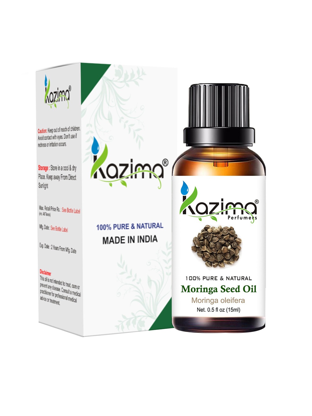 

KAZIMA Pure Natural Moringa Seed Carrier Oil - 15 ml, Brown