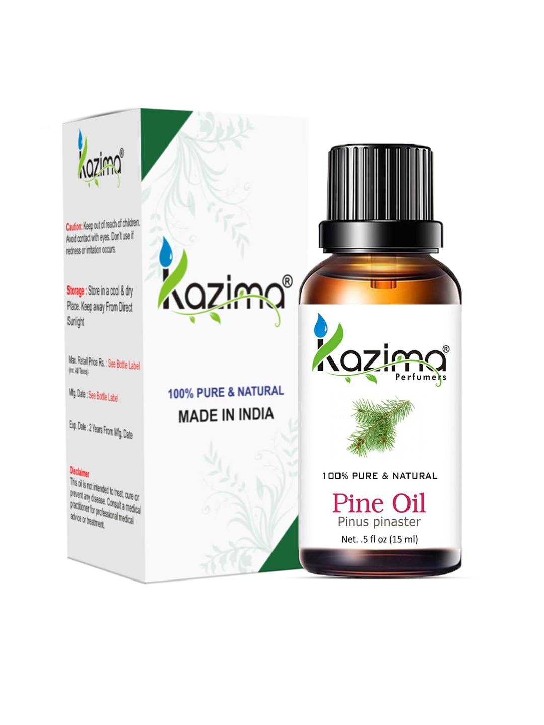 

KAZIMA Pure Natural Pine Essential Oil - 15 ml, Brown