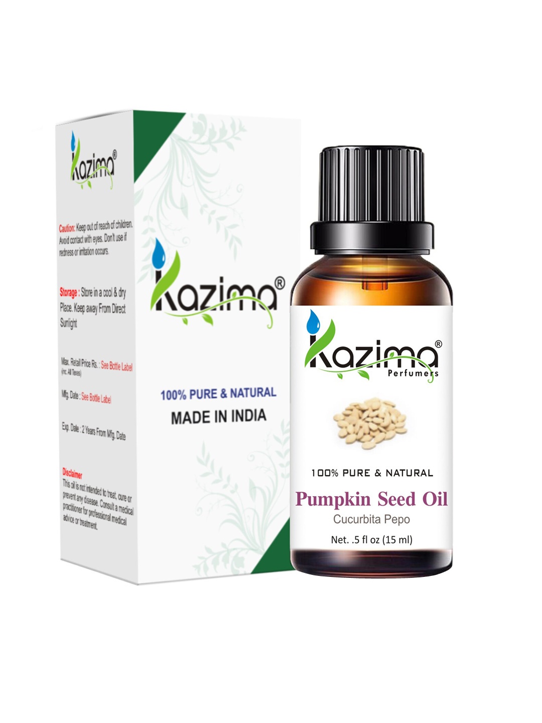 

KAZIMA 100% Pure & Natural Pumpkin Seed Carrier Oil 15 ml, Brown