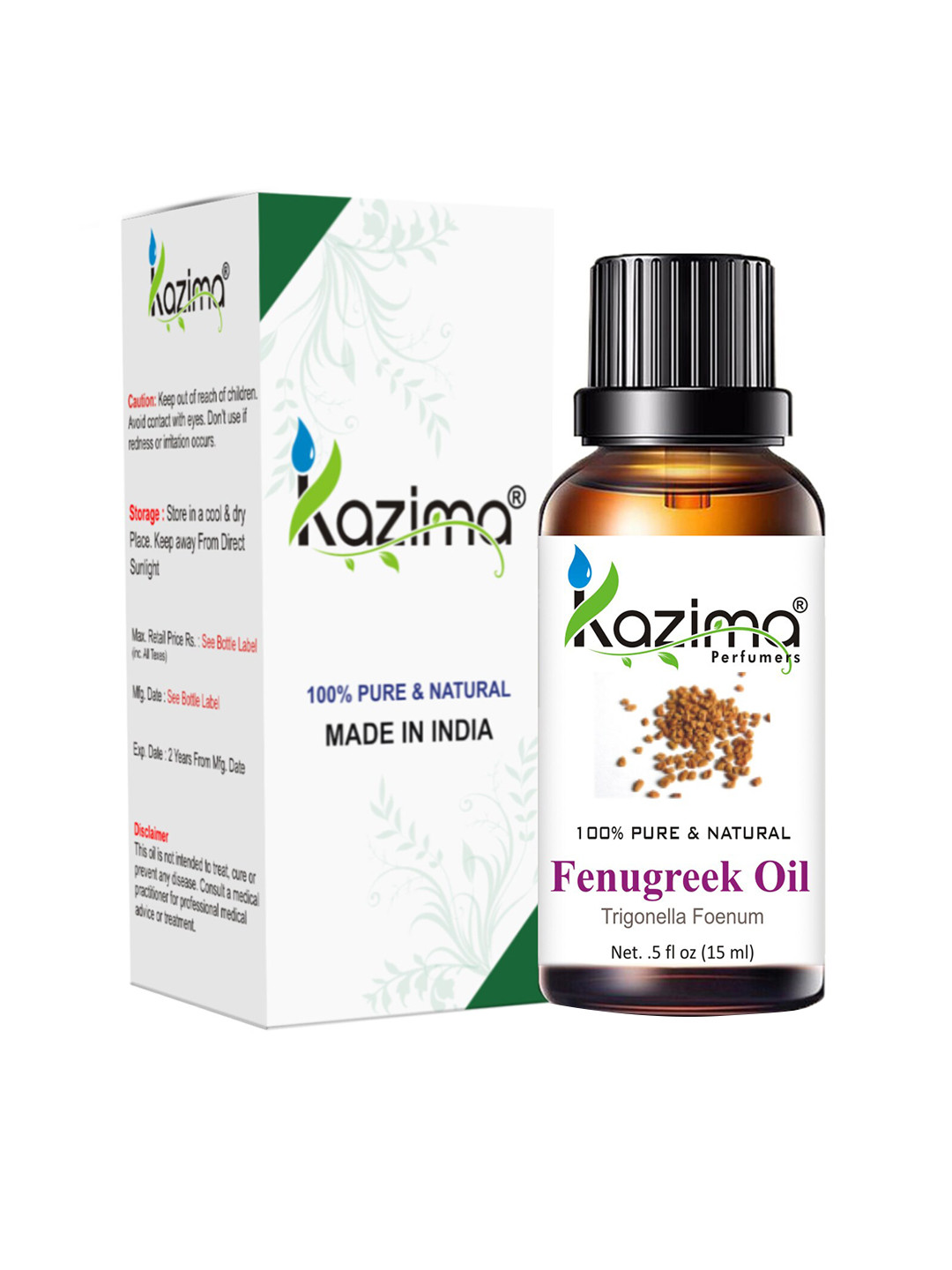 

KAZIMA 100% Pure & Natural Fenugreek Essential Oil 15 ml, Brown