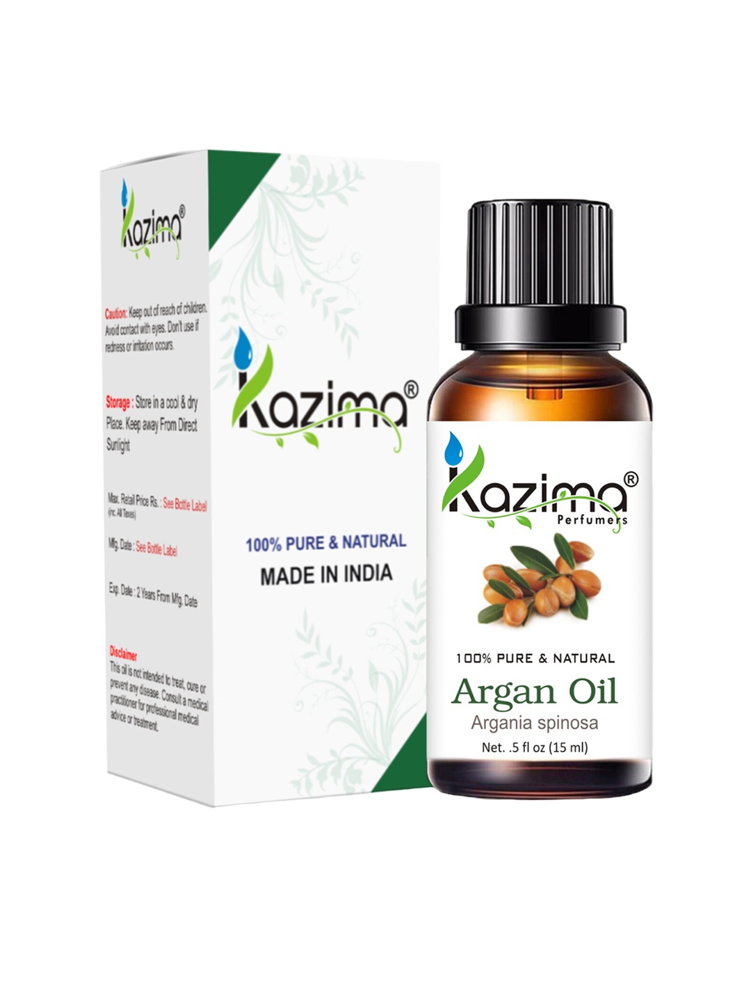 

KAZIMA Pure Natural Moroccan Argan Essential Oil - 15 ml, Brown