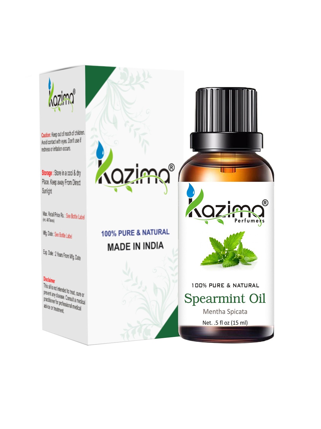 

KAZIMA Pure & Natural Spearmint Essential Oil 15 ml, White