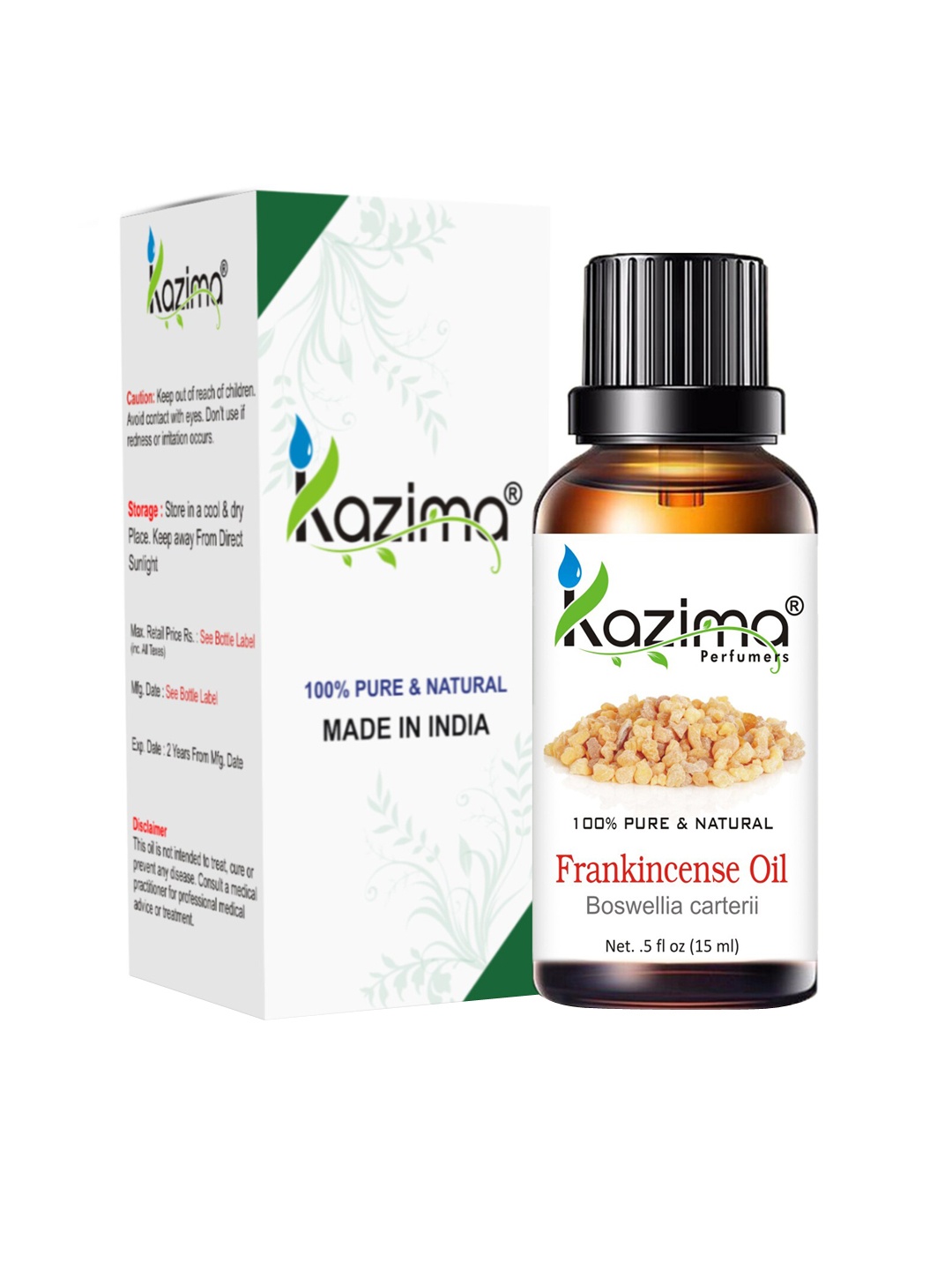 

KAZIMA Pure & Natural Frankincense Essential Oil 15 ml, White