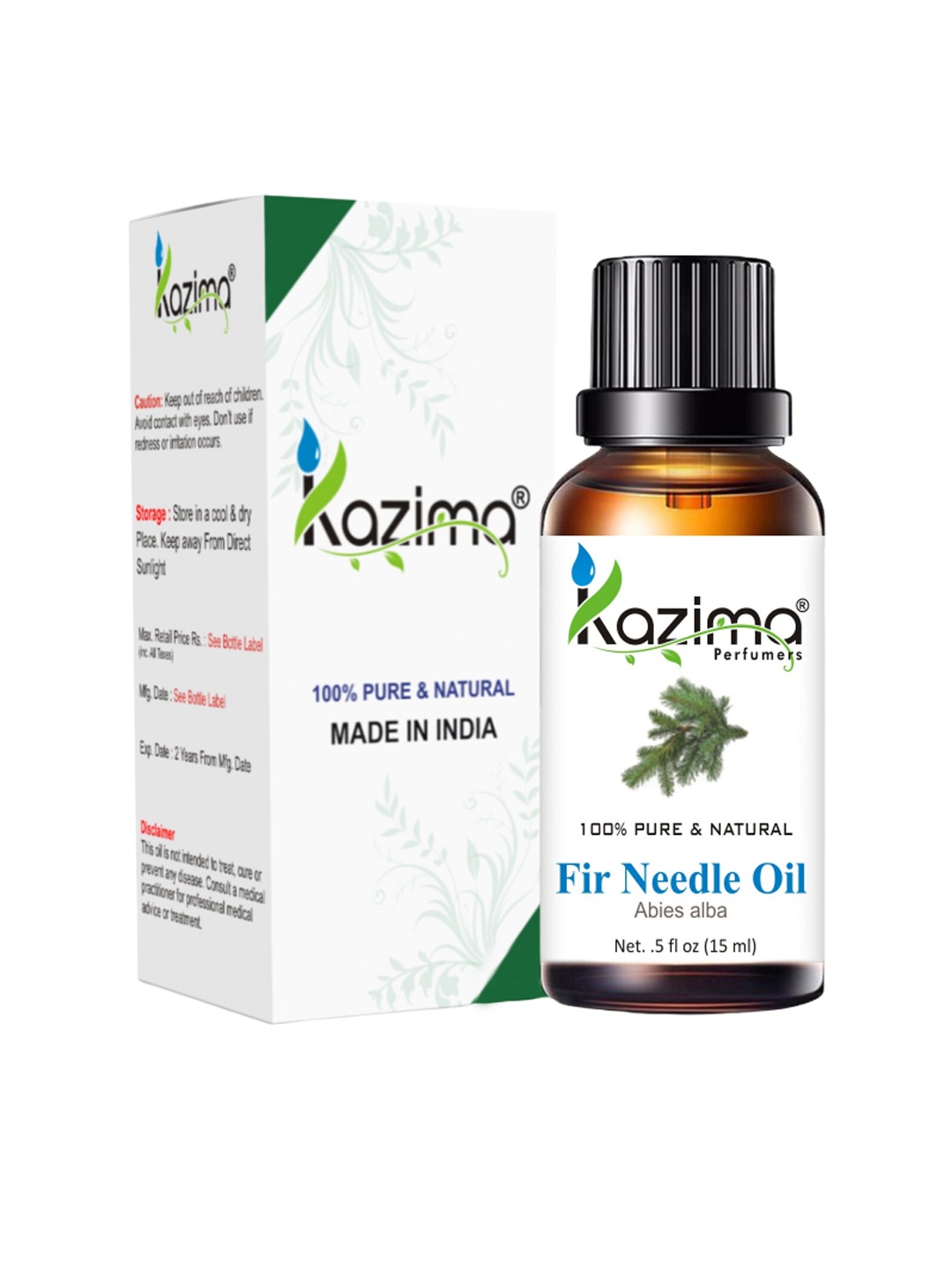 

KAZIMA 100% Pure Natural & Undiluted Fir Needle Essential Oil - 15ml, White