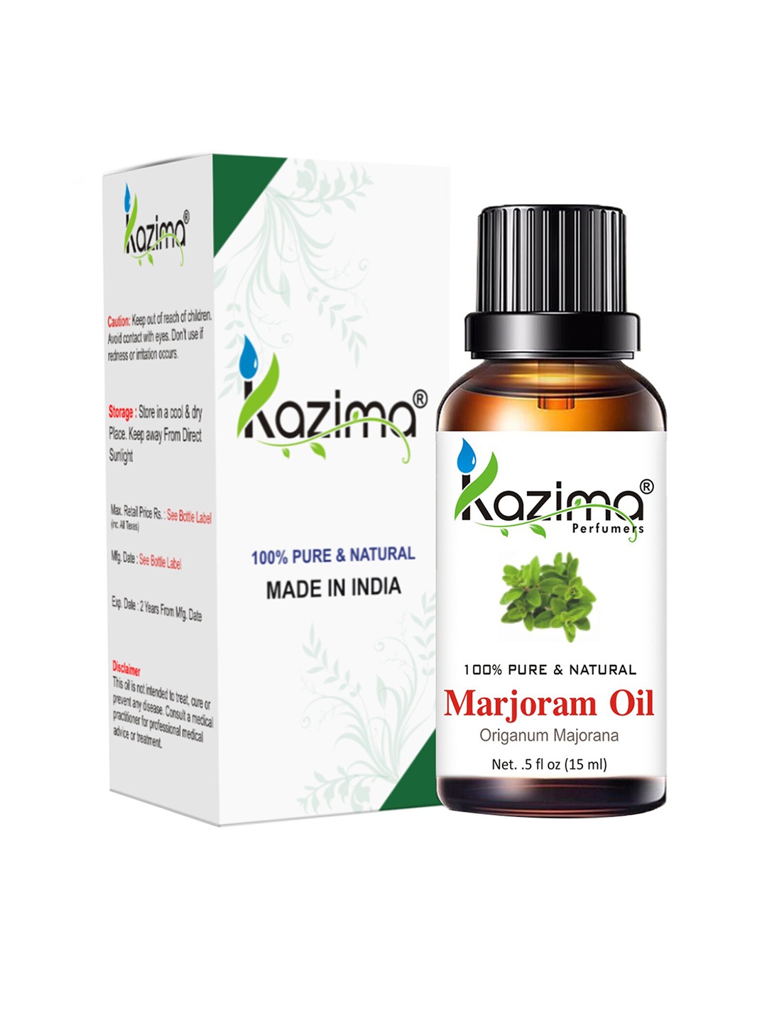 

KAZIMA Pure & Natural Marjoram Essential Oil 15 ml, White