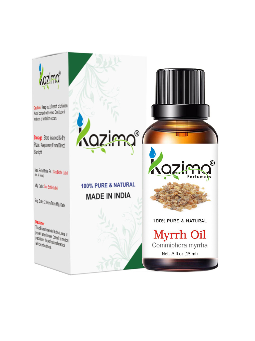 

KAZIMA Pure & Natural Myrrh Essential Oil 15 ml, Brown