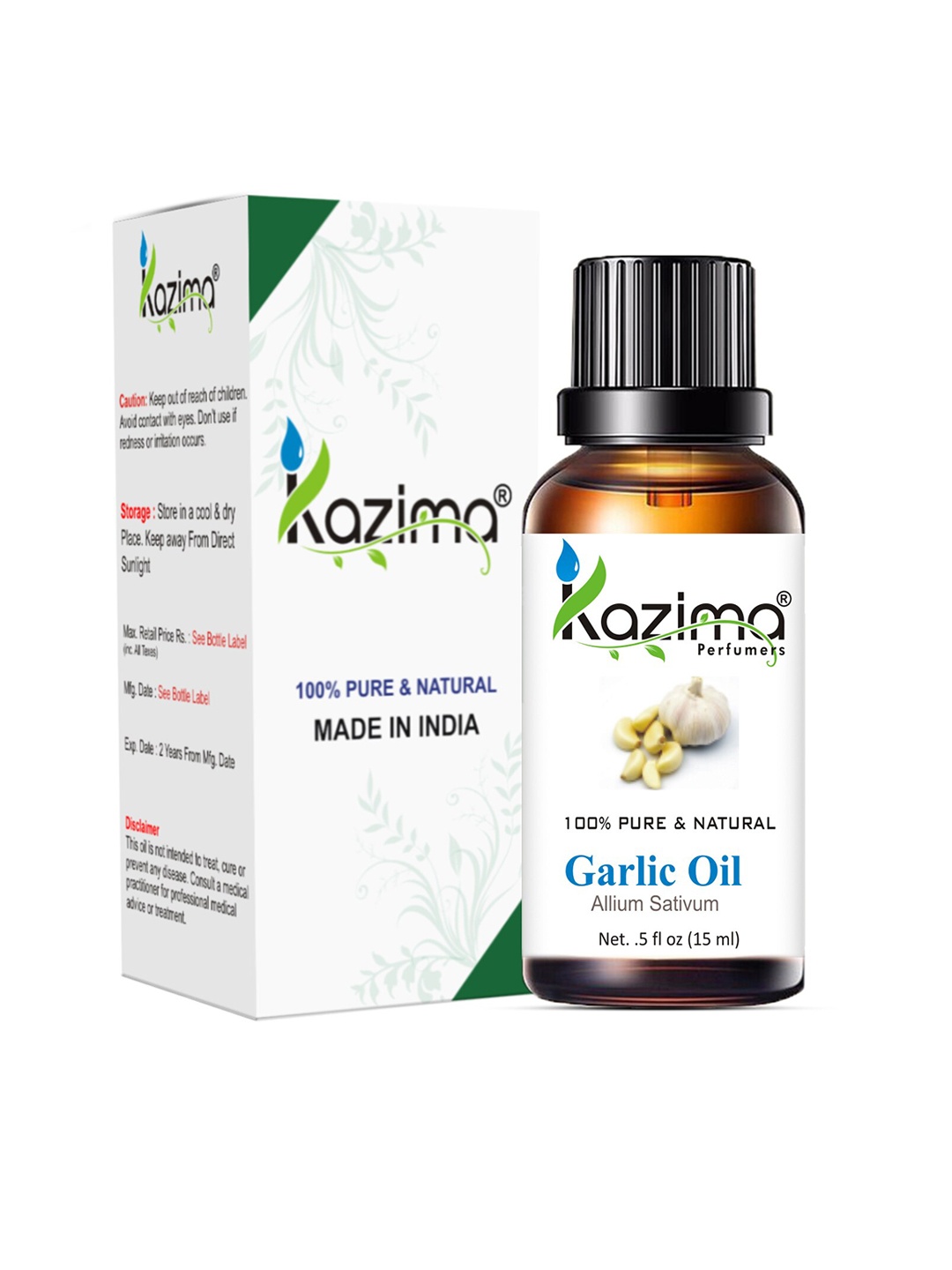 

KAZIMA Pure & Natural Garlic Essential Oil 15 ml, White