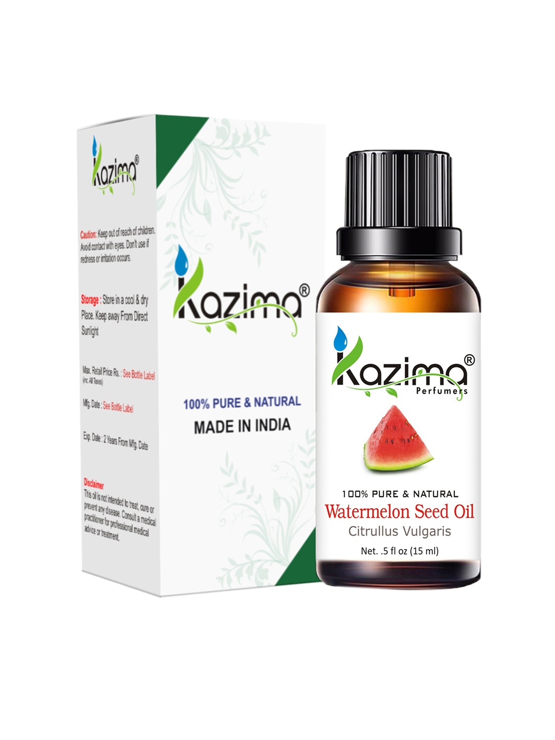 

KAZIMA Pure & Watermelon Seed Carrier Oil 15 ml, Brown