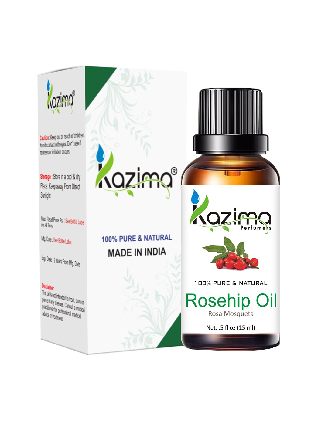 

KAZIMA Pure & Natural Rosehip Carrier Oil 15 ml, White
