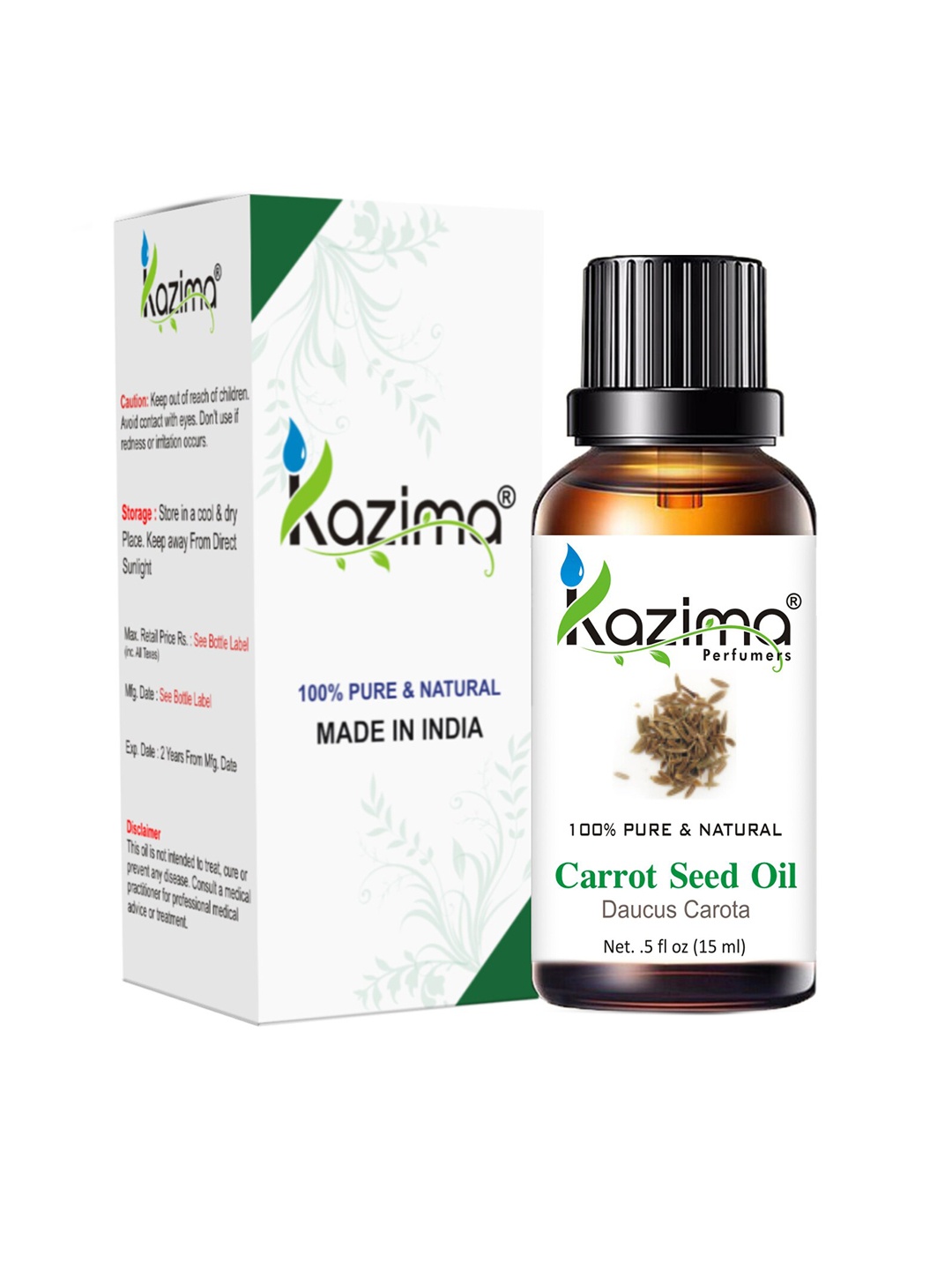 

KAZIMA Pure Natural Carrot Seed Essential Oil - 15 ml, Brown