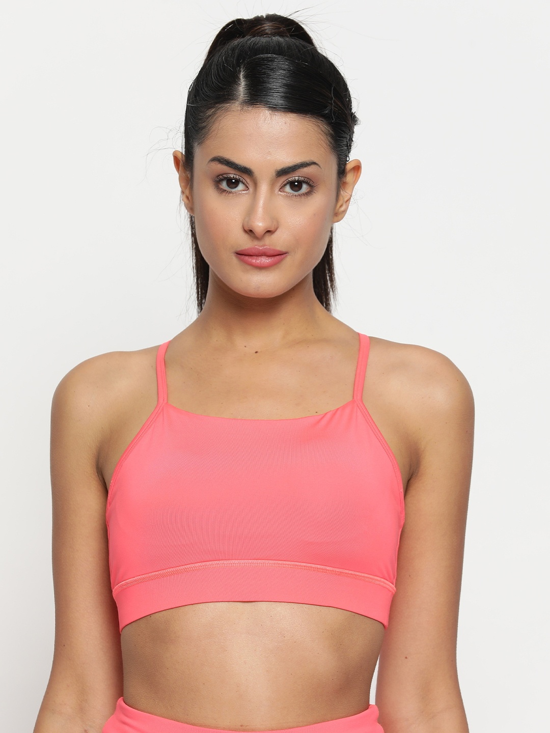 

Wearjukebox Non-Wired Sports Workout Bra, Pink