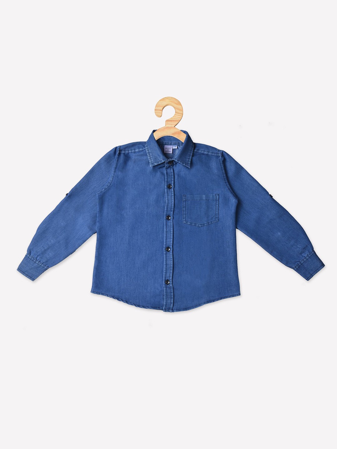 

POMY & JINNY Boys Smart Slim Fit Casual Denim Shirt, Blue