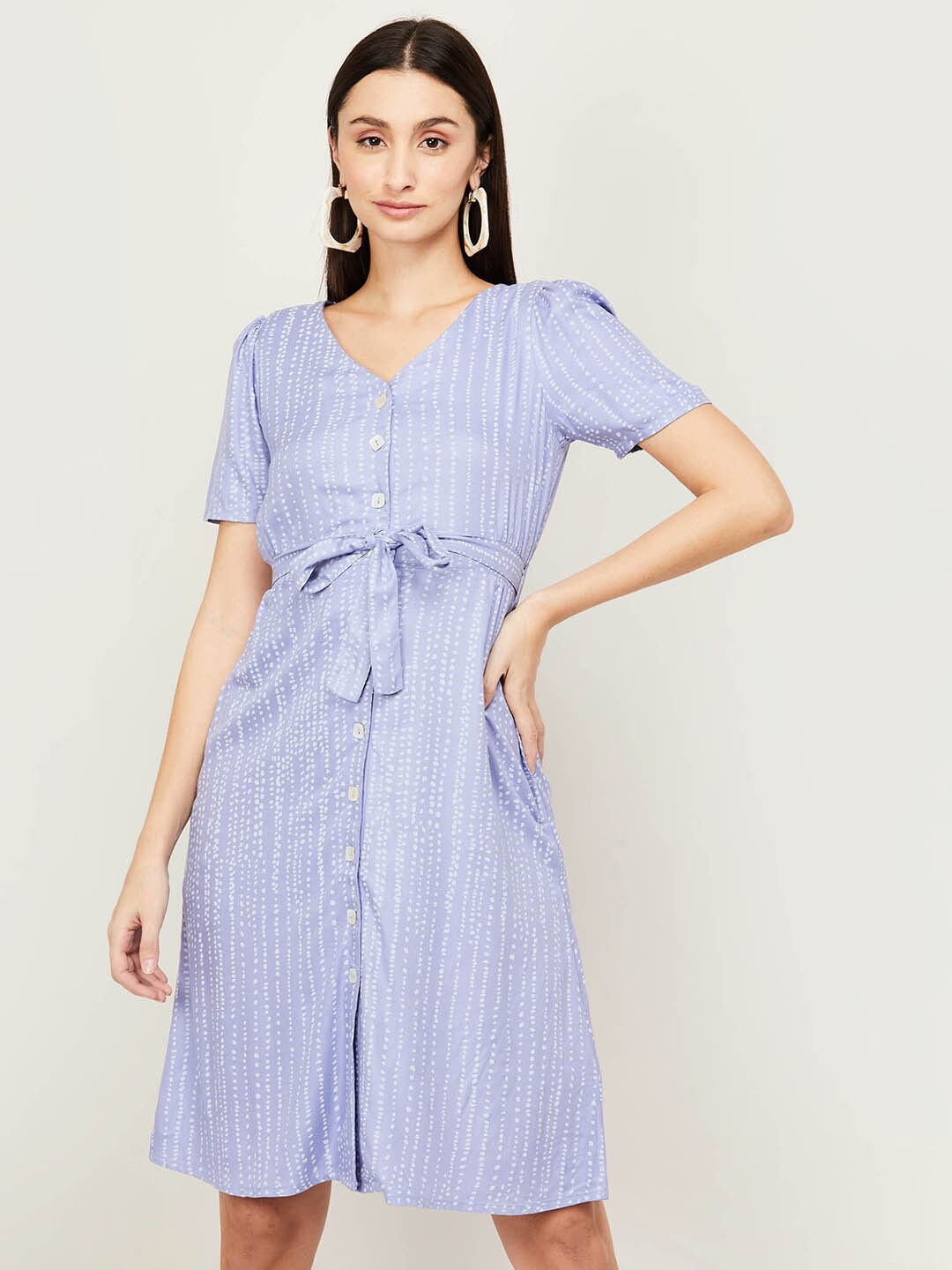 

CODE by Lifestyle V-Neck Shirt Dress, Purple