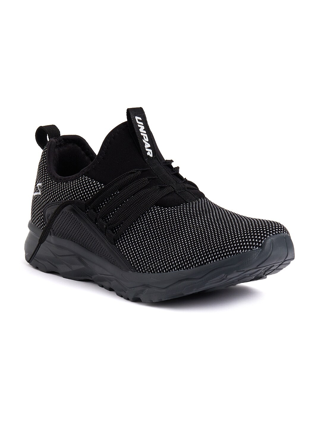 

UNPAR Men Flexo Lightweight & Snug Fit Running Shoes, Black