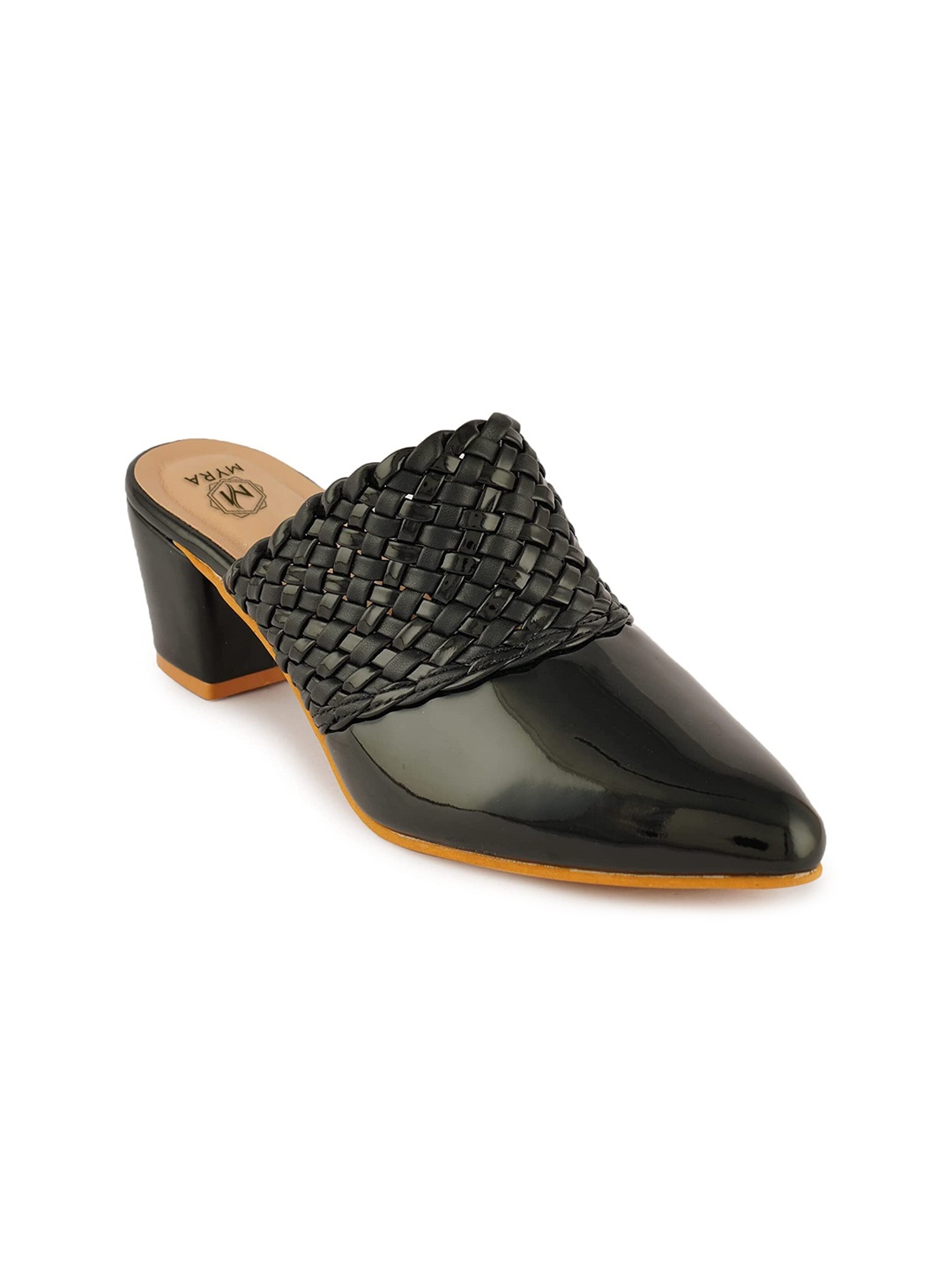 

Myra Women Textured Block Mules, Black