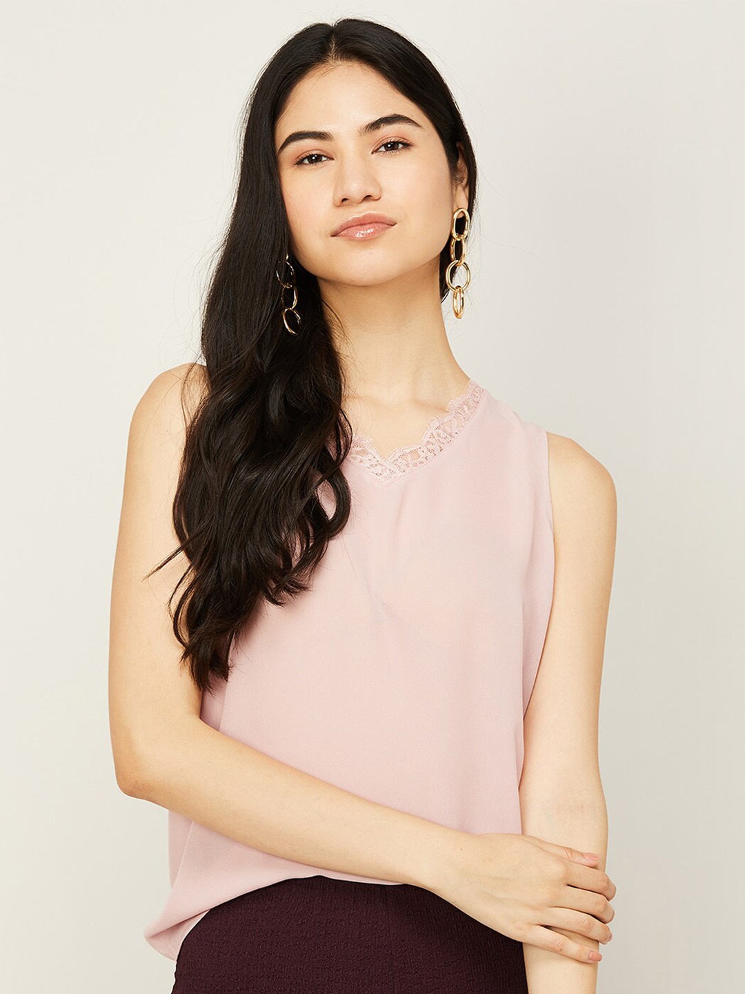

CODE by Lifestyle V-Neck Top, Peach