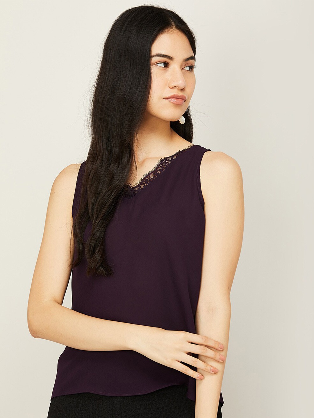 

CODE by Lifestyle V-Neck Top, Purple