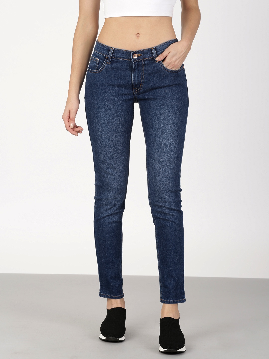 

ether Women Blue Skinny Fit Mid-Rise Clean Look Stretchable Jeans