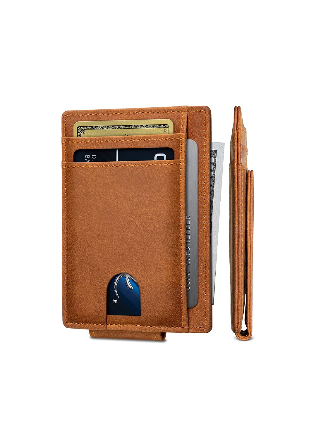 

CONTACTS Men Leather Card Holder, Tan