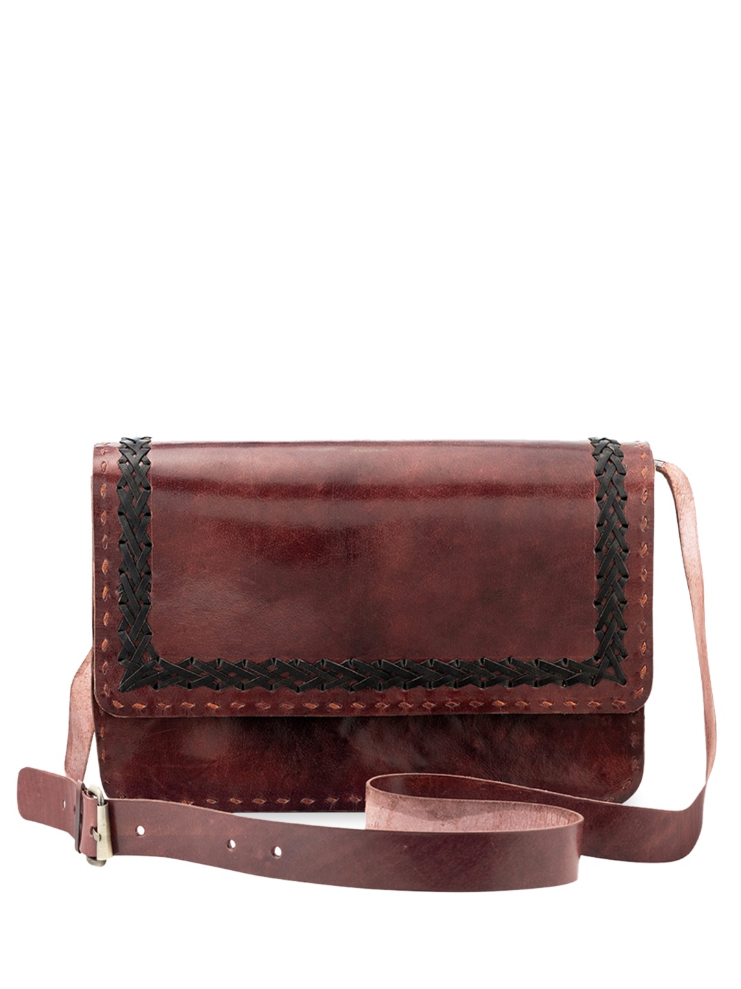 

Goatter Women Textured Genuine Leather Sling Bag, Brown