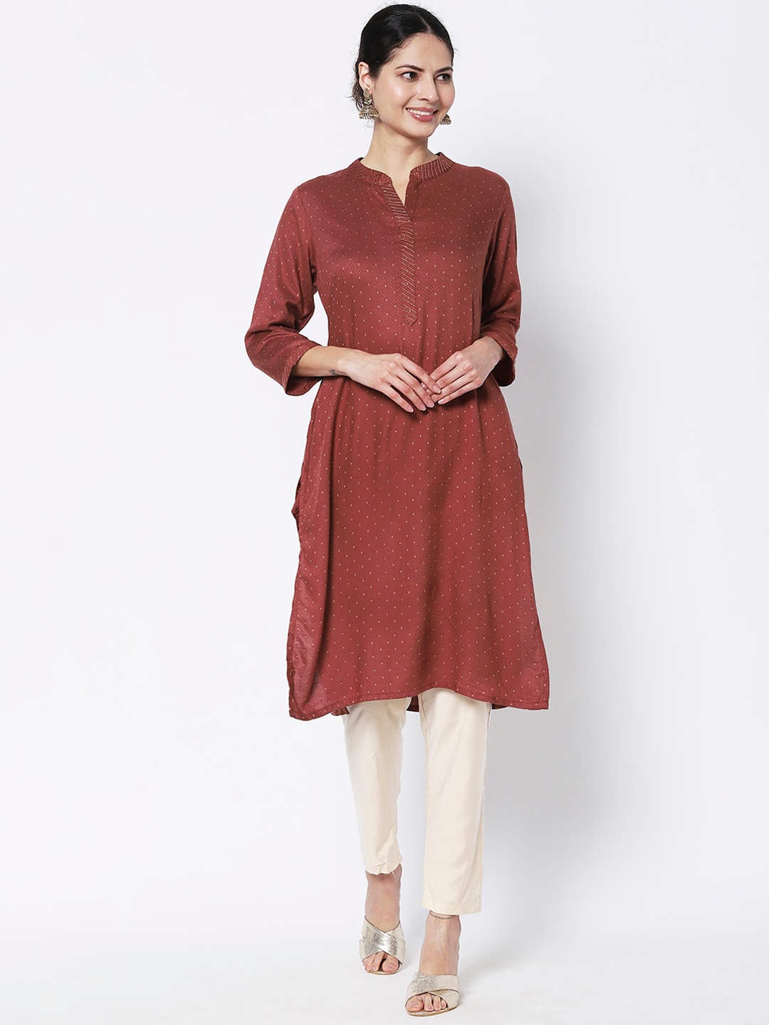 

Vedic Women Printed Kurta, Brown