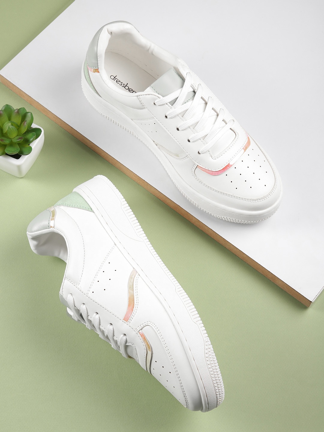 

DressBerry Women Perforated Sneakers, White
