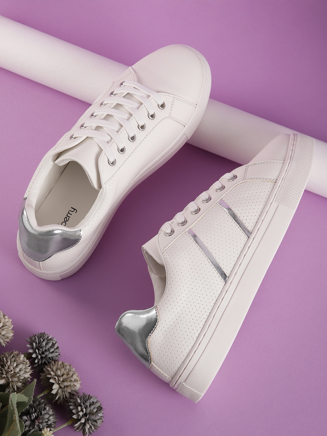 

DressBerry Women Perforated Sneakers, White