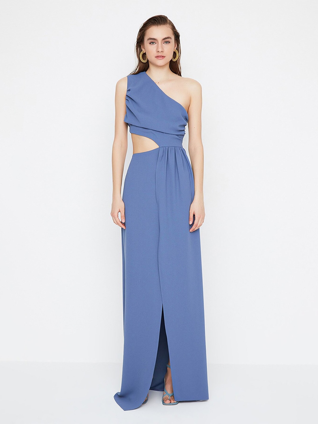 

Trendyol One Shoulder Fit & Flare Maxi Dress, Blue
