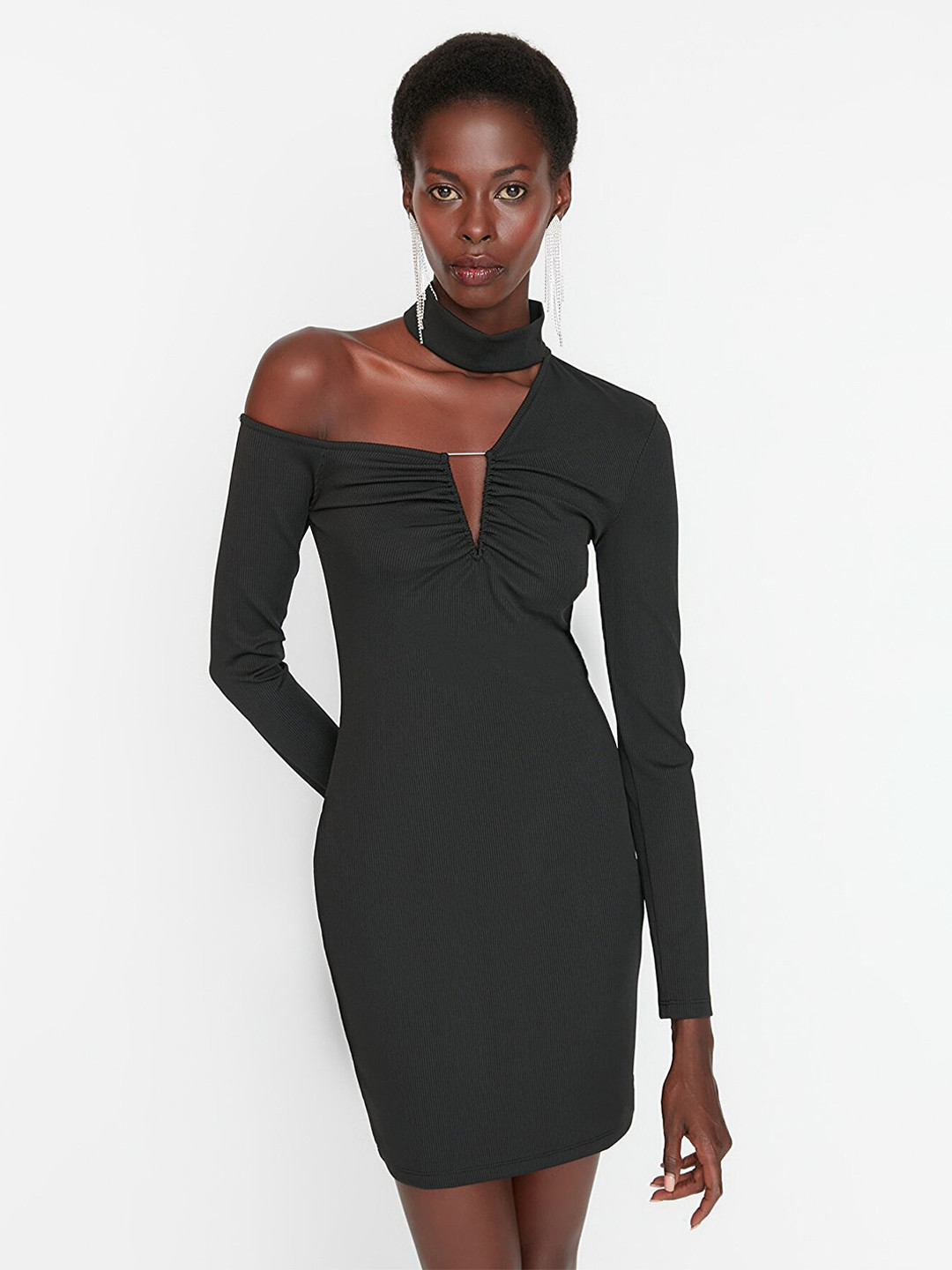 

Trendyol Mock Neck Jumper Dress, Black